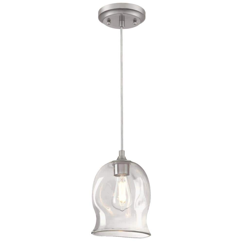 Westinghouse 1-Light Brushed Nickel Mini Pendant with Clear Glass