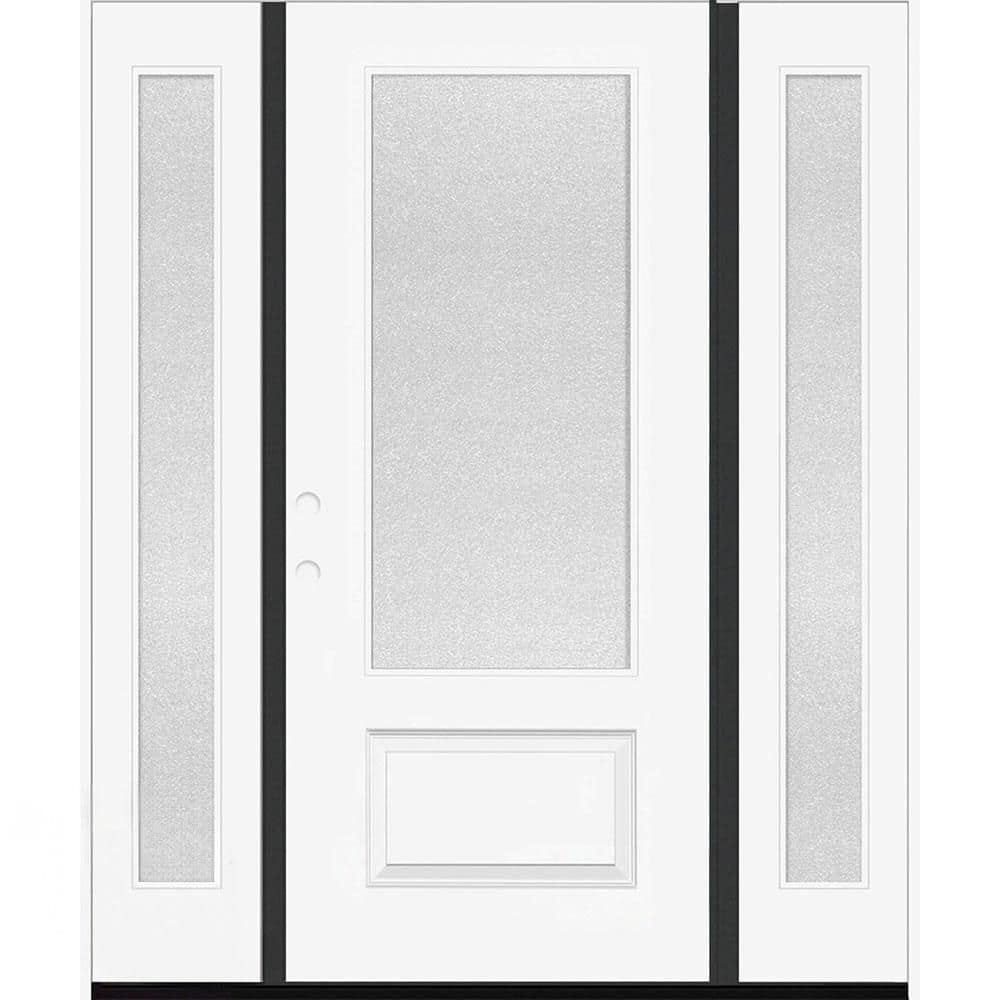 Palisade 68 in. x 96 in. 3/4 MicroGranite Impact Glass RHIS Unfinished Fiberglass Prehung Front Door w/Dbl-14in.SL6-9/16 price history on PriceWatchPro