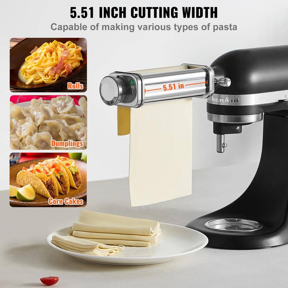 Stainless Steel Pasta Roller Attachment for KitchenAid Stand Mixer