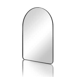 38 in. W x 1 in. H Wall Mounted Metal Frame Arched Vanity Mirror