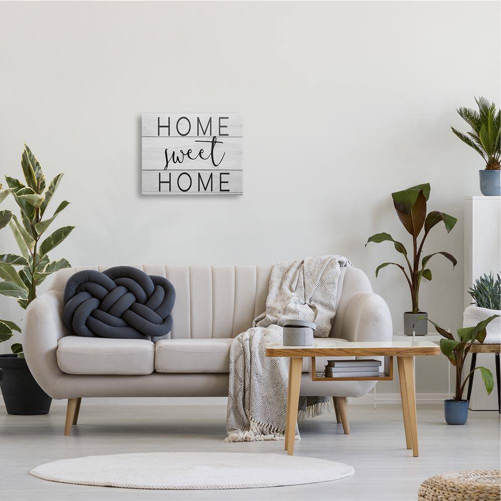 Home Sweet Home Gray and Black Canvas Wall Art