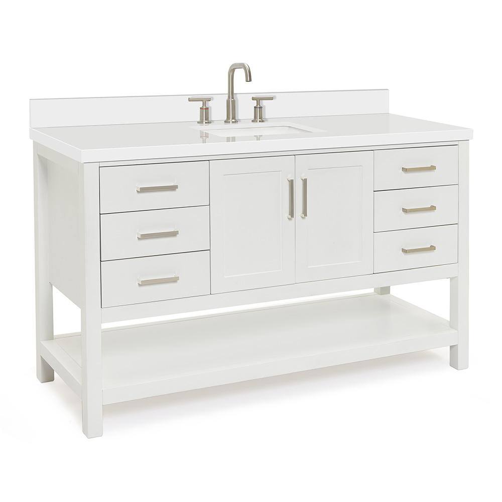 Magnolia 61" White Freestanding Single Bathroom Vanity Set