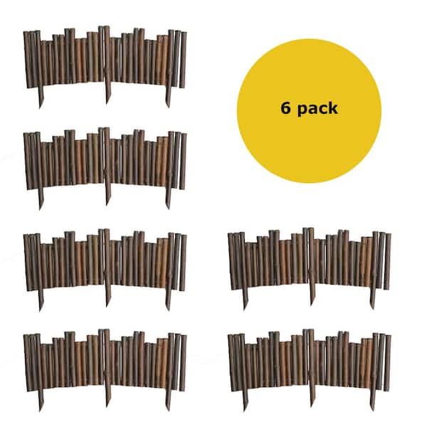 7/8 in. x 8 in. x 134 in. Caramel Brown Bamboo Border for Garden Landscape Edging (6-Pieces)
