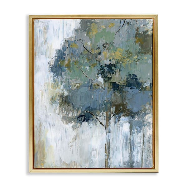 Distressed Lone Tree by Nan Gold Floater Frame Nature Graphic Art Print 31 in. x 25 in.