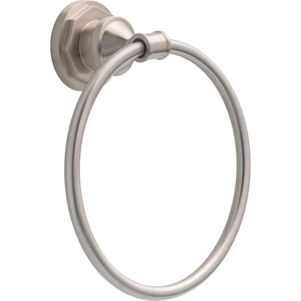 Delta Lochurst Wall Mount Round Closed Towel Ring Bath Hardware Accessory in Brushed Nickel
