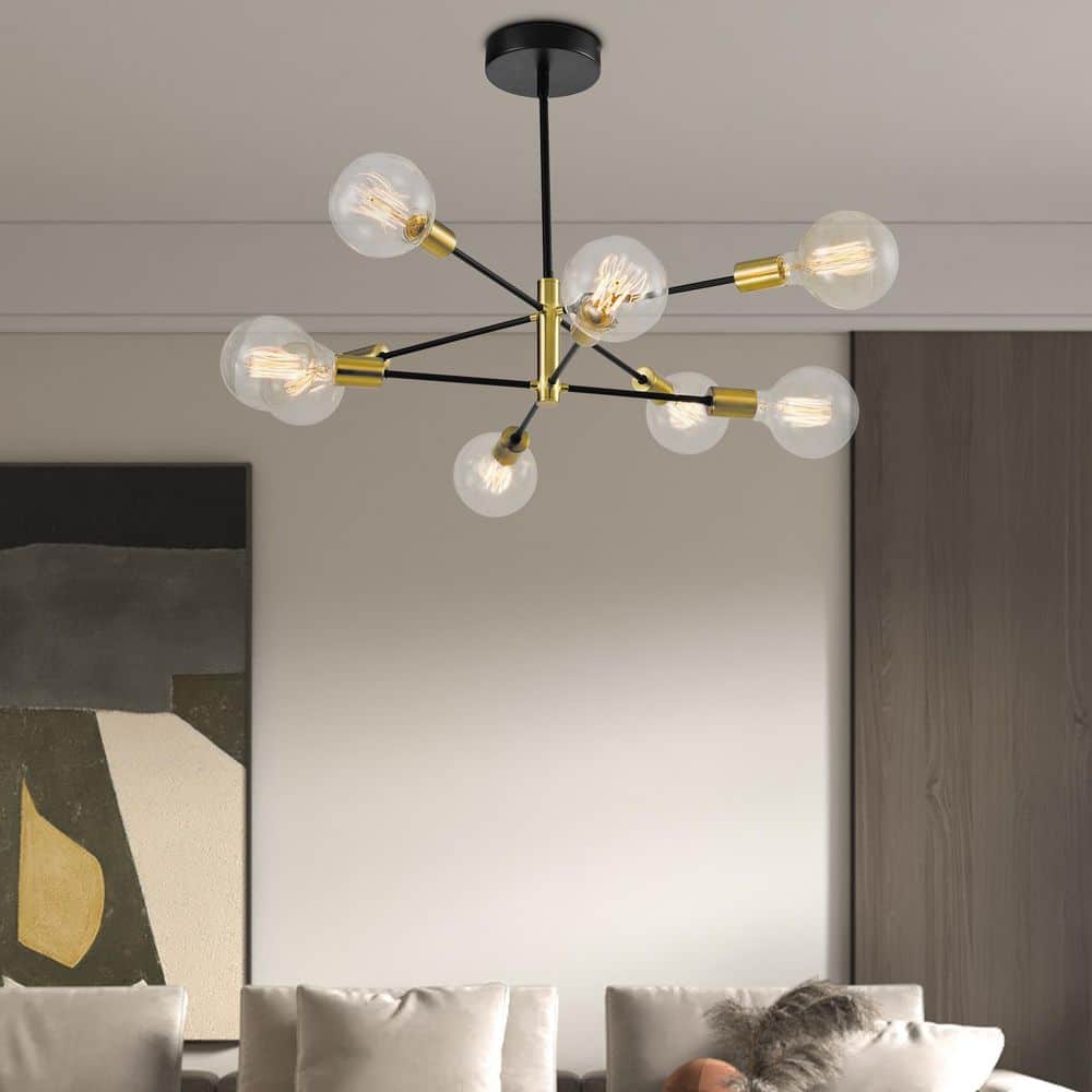 8-Light 26 in. Black Modern Linear Dimmable Chandeliers Dining Room Kitchen Ceiling Lights Foyer Bedroom Lighting price history on PriceWatchPro