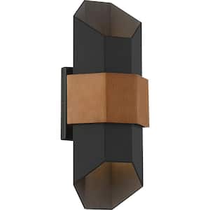 Chasm 1-Light Black Outdoor LED Wall Lantern Sconce