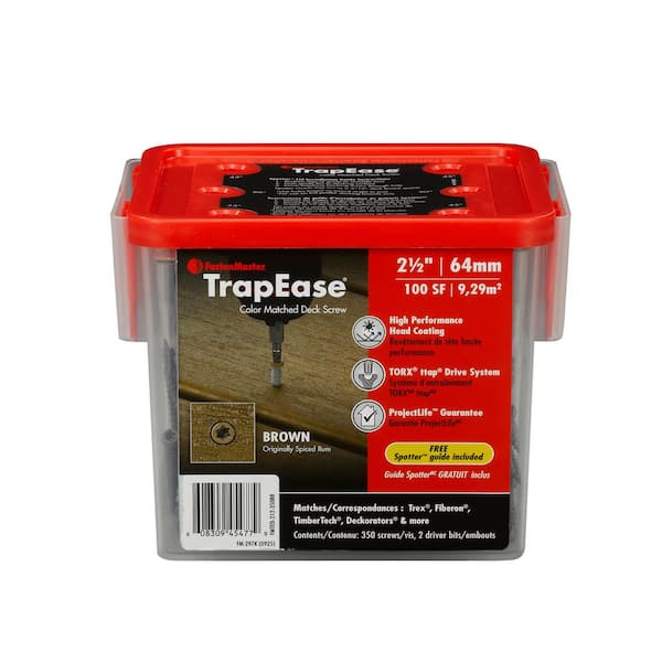 2-1/2 in. Brown Torx Trim Head TrapEase Composite Deck Screws (350 Pack)