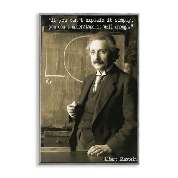 Stupell Industries Inspiring Einstein Quote by Graffi*tee Studios Gray Framed People Giclee Art Print 30 in. x 20 in.