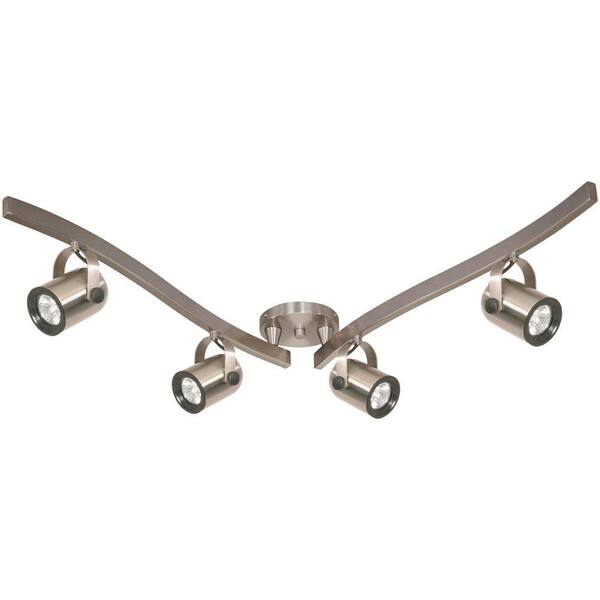 Lite Line 4-Light MR16 Brushed Nickel Halogen Swivel Track Kit