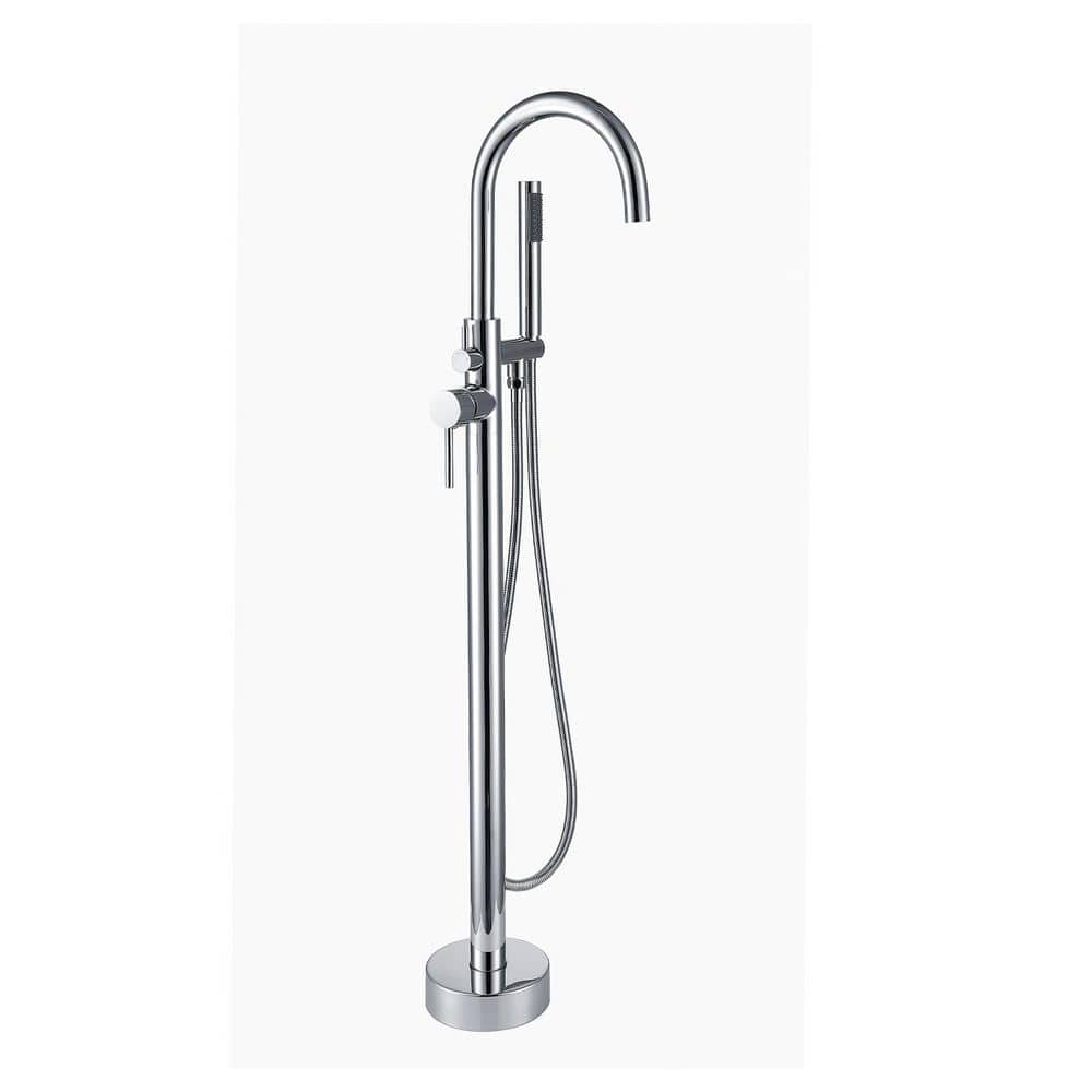 44 7/8-in Single-Handle Freestanding Tub Faucet with Handheld Shower in Chrome price history on PriceWatchPro