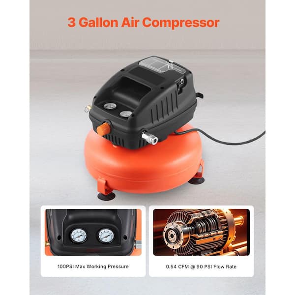 VEVOR 3 Gal. Air Compressor, 1/3HP Gas Portable Pancake Air
