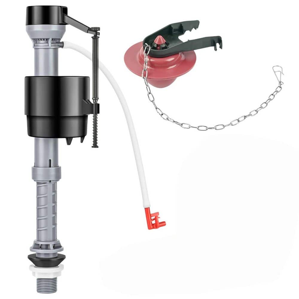 1-Piece Bath Hardware Set Toilet Tank Repair Kit with Adjustable Fill Valve and Flapper in Red for Toilet Maintenance price history on PriceWatchPro