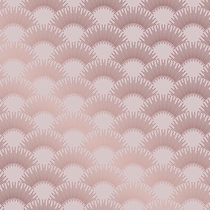 Gatsby Scallop Pink Removable Peel and Stick Vinyl Wallpaper Sample