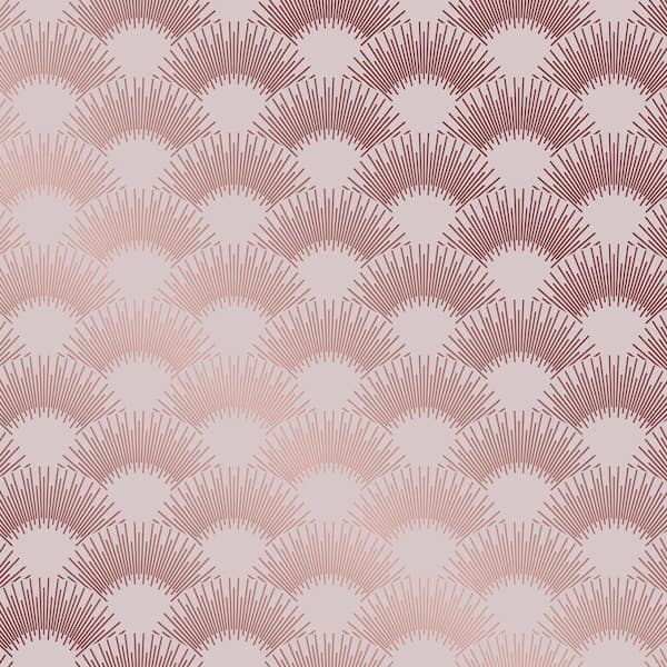 Tempaper Gatsby Scallop Pink Removable Peel and Stick Vinyl Wallpaper Sample