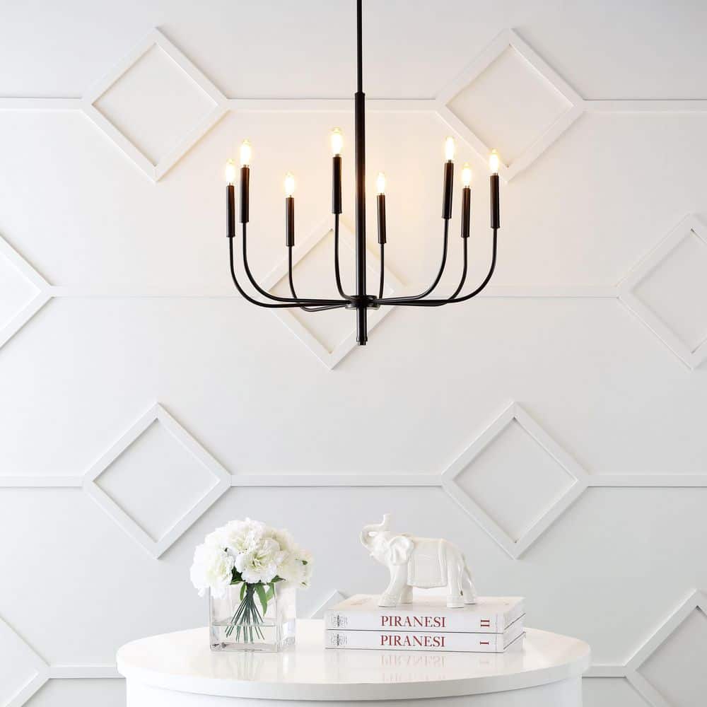 Amoros 27.25" Oil Rubbed Bronze LED Chandelier with Adjustable Height