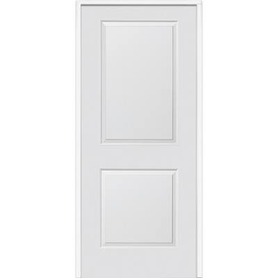36 in. x 80 in. Smooth Carrara Left-Hand Solid Core Primed Composite Single Prehung Interior Door, 1-3/4 in. Thick