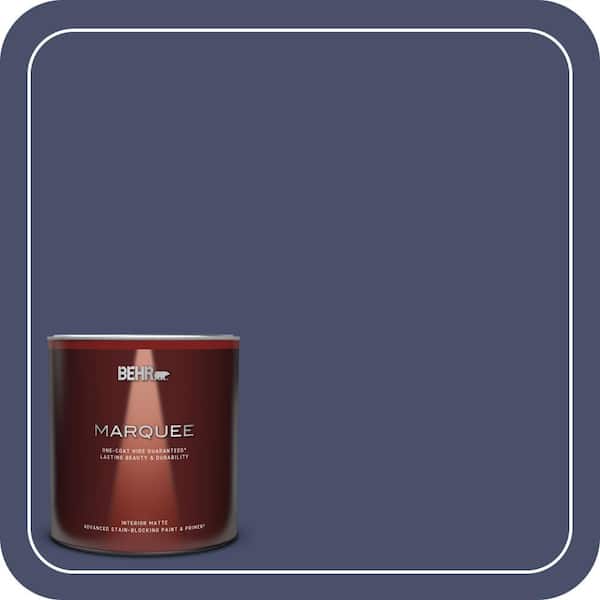 BEHR MARQUEE 1 qt. #M530-7 Elegant Navy One-Coat Hide Matte Interior Paint & Primer
