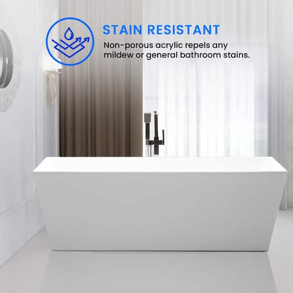 Vanity Art Tarbes 59 In Acrylic, How To Get Stains Out Of Bottom Bathtub