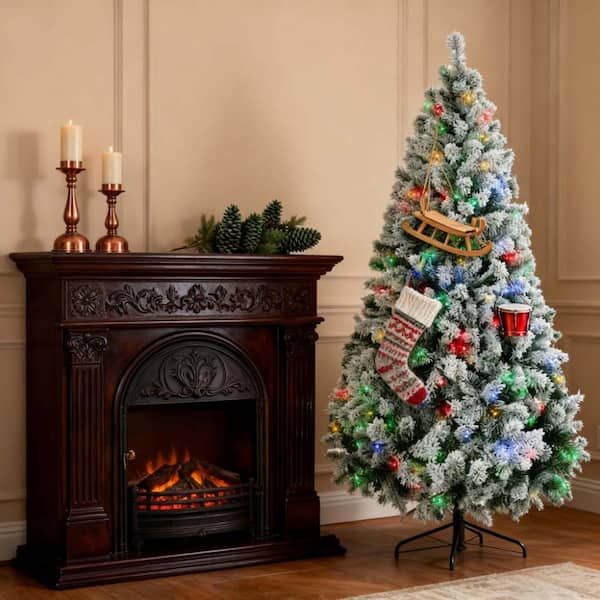 JUJABU 88.5 in. H Holiday Green Artificial Christmas Tree with
