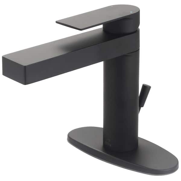OLYMPIA 4 in. Centerset Single Handle Bathroom Faucet in Matte Black