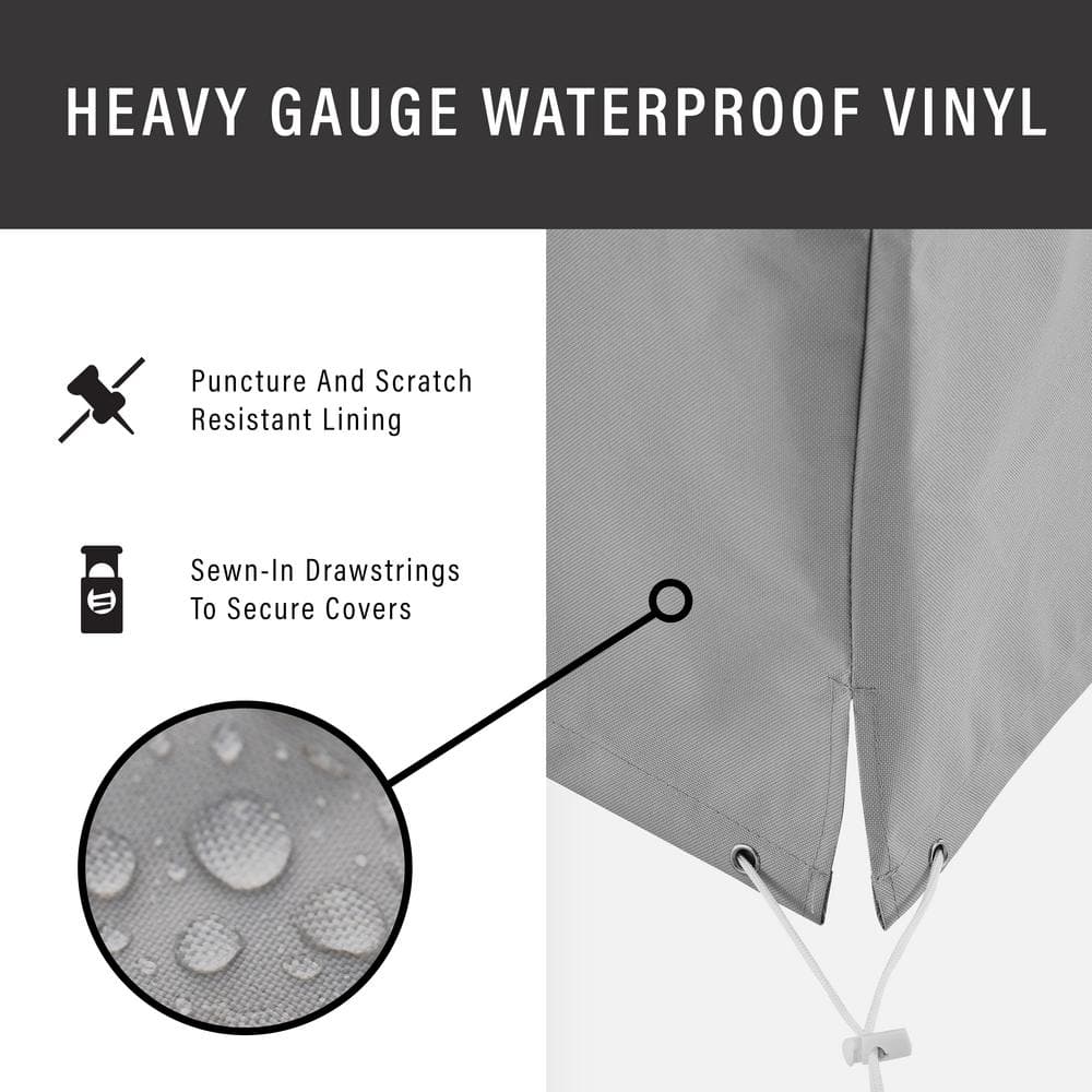 Gray Heavy-Duty Vinyl 7-Piece Outdoor Furniture Cover Set