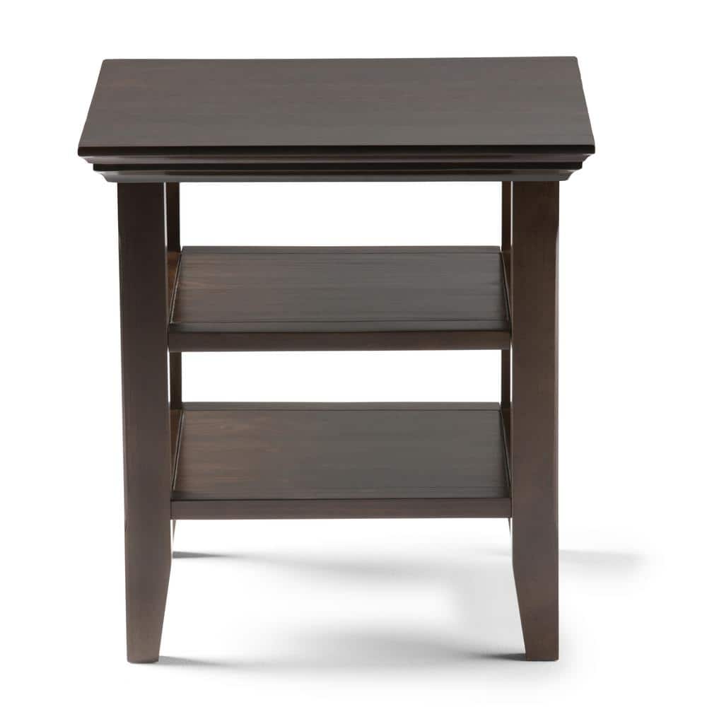 Acadian Brunette Brown Solid Wood Transitional End Table