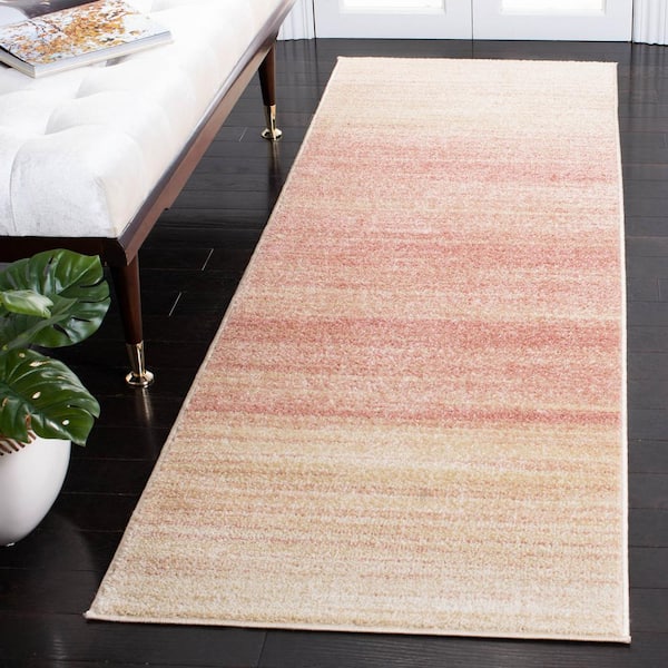 Adirondack Pink/Ivory 3 ft. x 8 ft. Gradient Runner Rug
