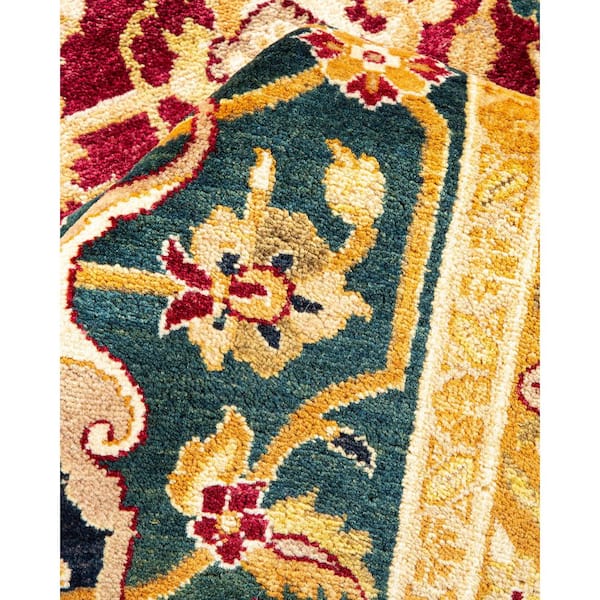 Mogul Red 8 x 10 Oriental Wool Indoor Area Rug