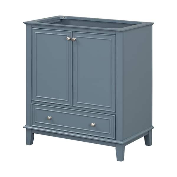 Unbranded 29.40 in. W x 17.90 in. D x 33.00 in. H Bath Vanity Cabinet without Top in Blue, with Two Doors and Adjustable Shelf