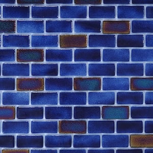 Glass Tile Love Forever 22.5 in. x 13.25 in. Dark Blue Subway Glossy Glass Mosaic Tile (9.68 sq. ft./case)