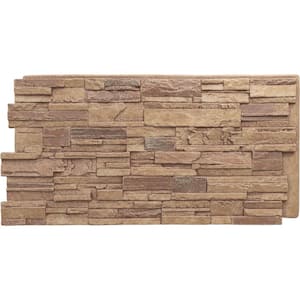Cascade 48 5/8 in. x 1 1/4 in. Fall Bank Stacked Stone, StoneWall Faux Stone Siding Panel