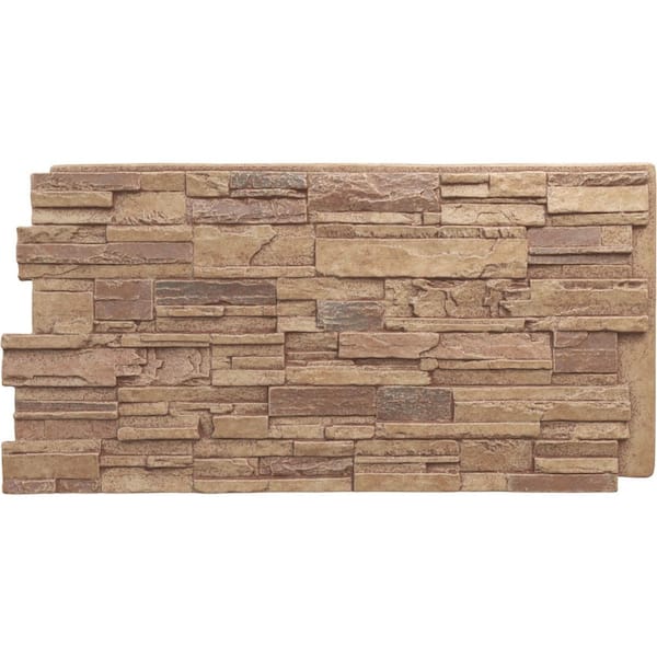 Ekena Millwork Cascade 48 5/8 in. x 1 1/4 in. Fall Bank Stacked Stone, StoneWall Faux Stone Siding Panel
