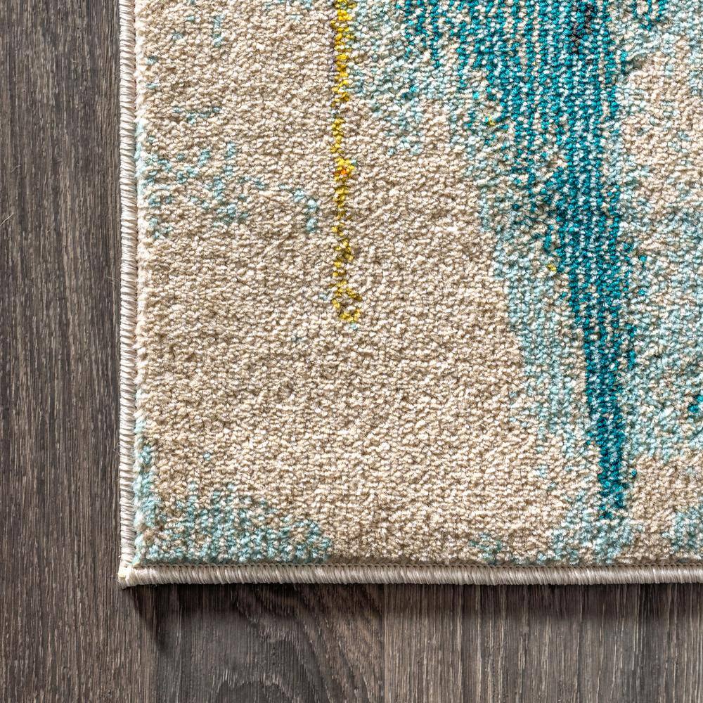 Contemporary Abstract Multicolor Synthetic 5' x 8' Area Rug