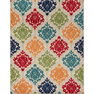 Oasis Medallion Multi-Color 5 ft. x 7 ft. Indoor/Outdoor Area Rug