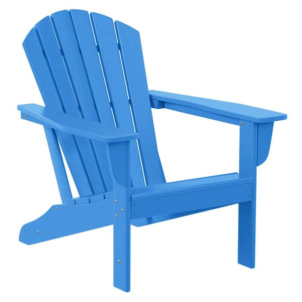 Mason Pacific Blue Poly Plastic Outdoor Patio Classic Adirondack Chair, Fire Pit Chair