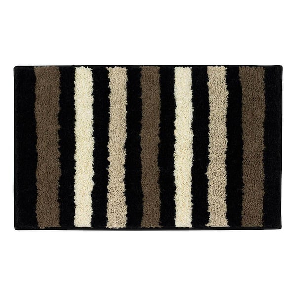 Bathtopia Dmitri Black 18 in. x 30 in. Bath Rug