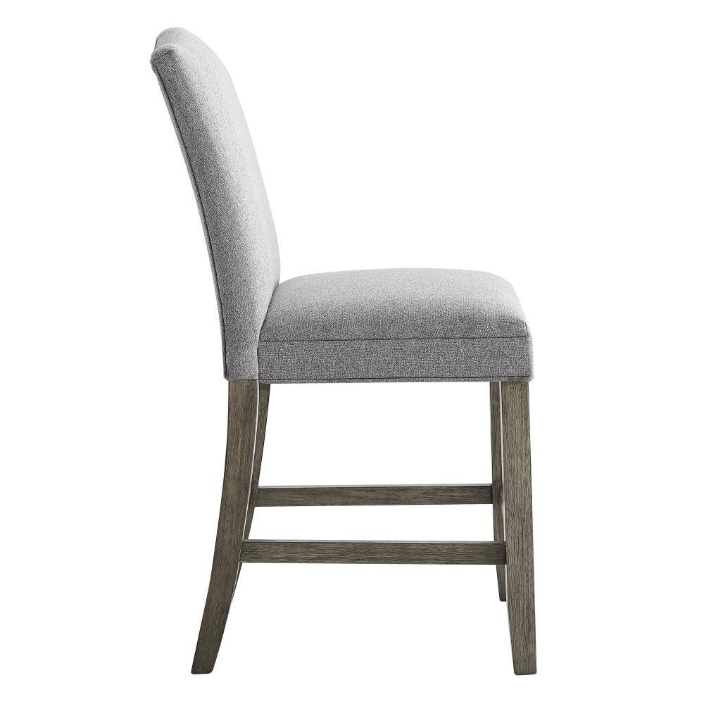 Gray Driftwood Wood and Fabric Counter Stools Set of 2
