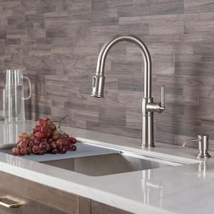 Sellette Traditional Single-Handle Pull-Down Sprayer Kitchen Faucet in Spot Free Stainless Steel