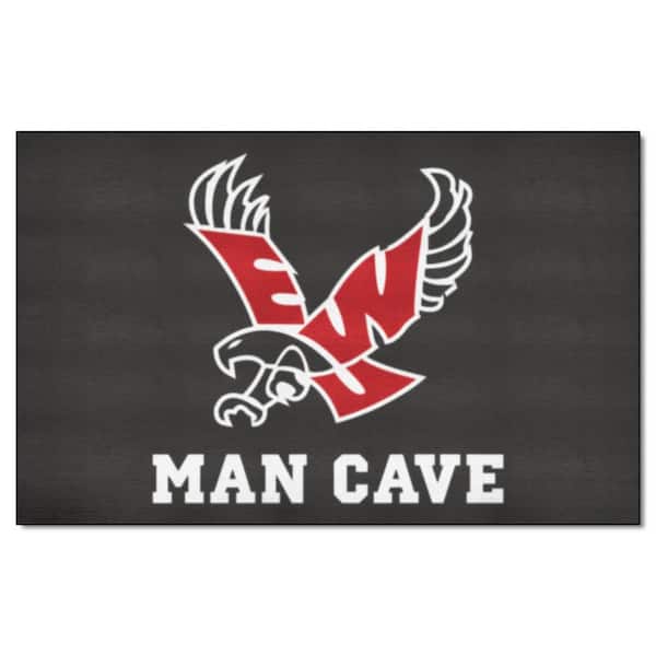 FANMATS NCAA - Eastern Washington University Black Mancave 4 ft. 11.5 in. x 7 ft. 10.5 in. Indoor Area Rug
