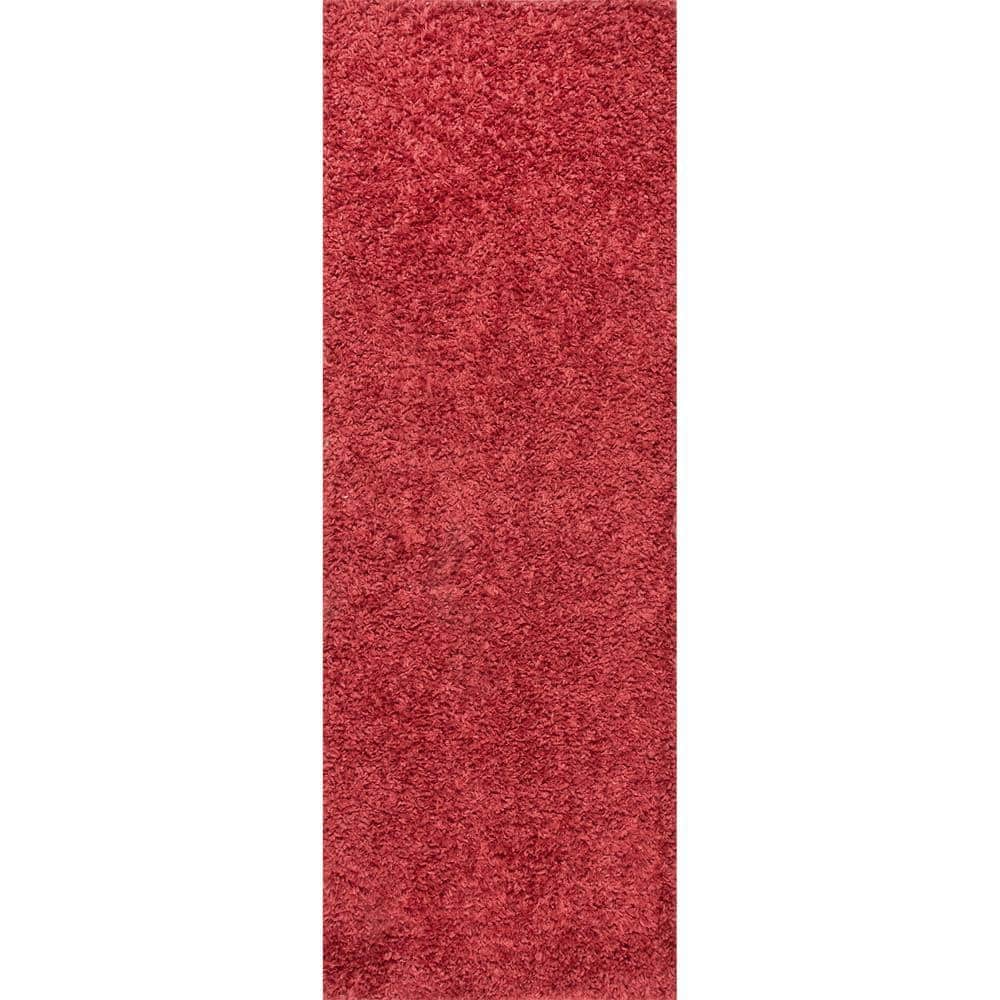 nuLOOM Kara Solid Shag Red 2 ft. 8 in. x 6 ft. Runner Rug KKBX01J2806