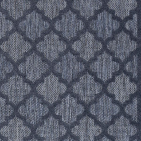 Blue 5 ft. x 7 ft. Woven Polypropylene; Polyester Indoor/Outdoor Area Rug