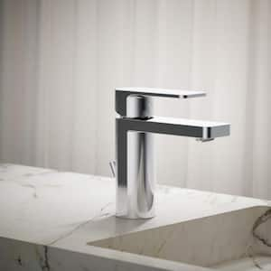 Parallel Single Hole Single-Handle Bathroom Faucet in Polished Chrome