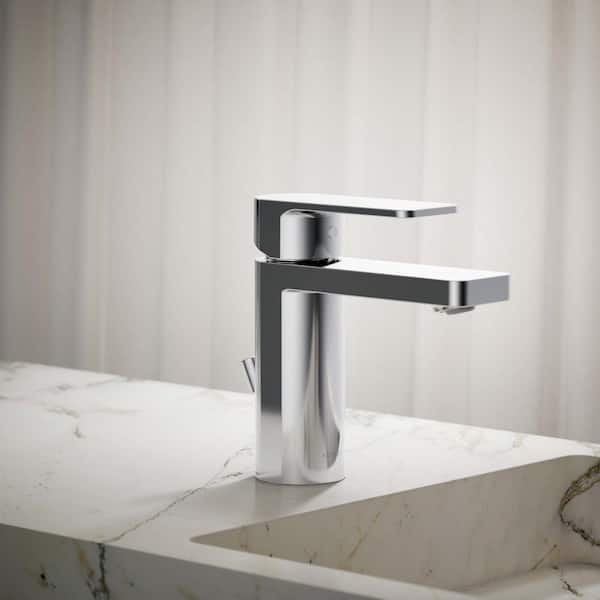 Parallel Single Hole Single-Handle Bathroom Faucet in Polished Chrome