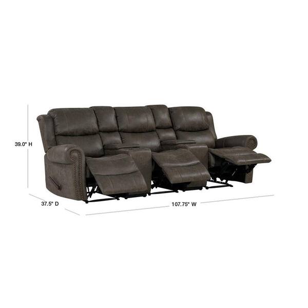 couch with 3 recliners