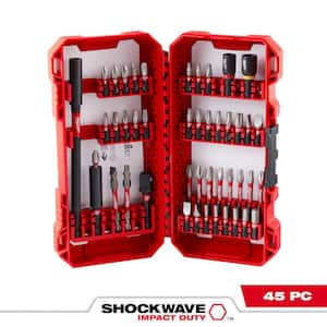 SHOCKWAVE Impact Duty Alloy Steel Screw Driver Bit Set(45-Piece) with 9in. Blade Set and Nitrus Carbide Wrecker(11-Pack)