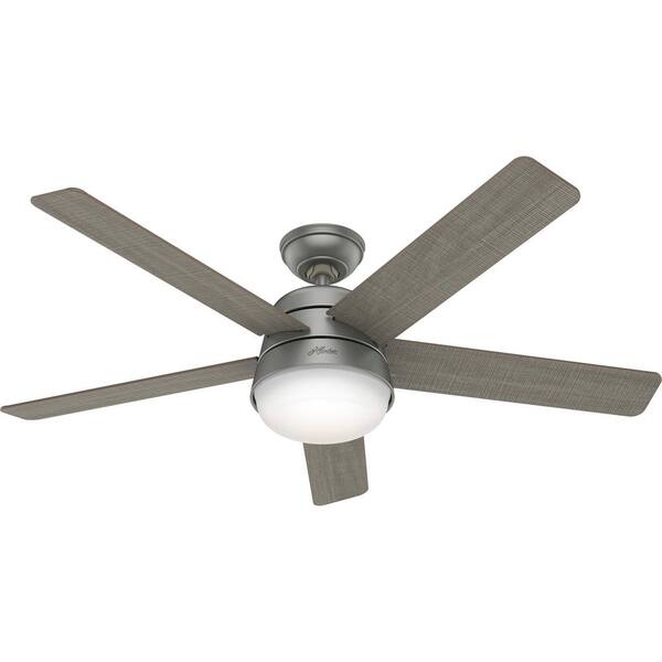 Hunter Tarrant 52 in. Indoor/Outdoor Matte Silver Ceiling Fan with