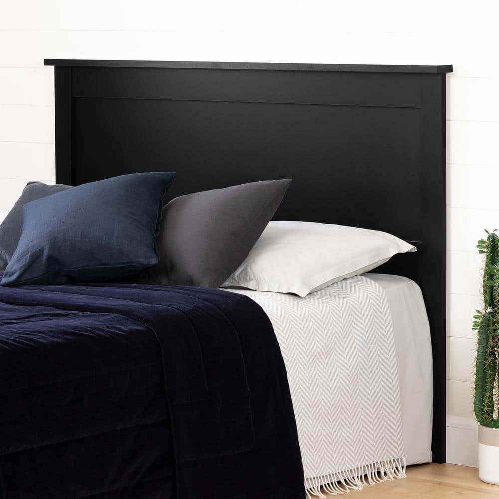 Vito Black Queen Headboard with Thick Molding