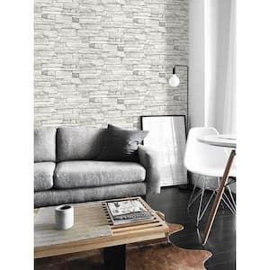 Faux Stacked Stone 20.5 in. x 18 ft. Peel and Stick Wallpaper