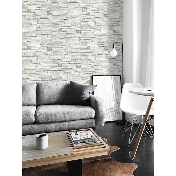Faux Stacked Stone 20.5 in. x 18 ft. Peel and Stick Wallpaper